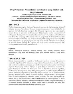 DeepProteomics: Protein family classification using Shallow and Deep
  Networks