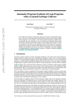 Automatic Program Synthesis of Long Programs with a Learned Garbage
  Collector