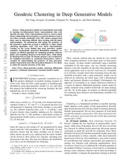 Geodesic Clustering in Deep Generative Models