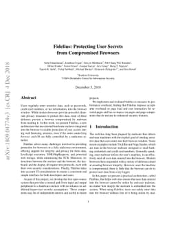 Fidelius: Protecting User Secrets from Compromised Browsers