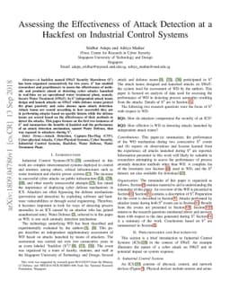 Assessing the Effectiveness of Attack Detection at a Hackfest on
  Industrial Control Systems