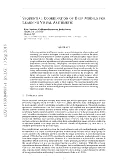 Sequential Coordination of Deep Models for Learning Visual Arithmetic