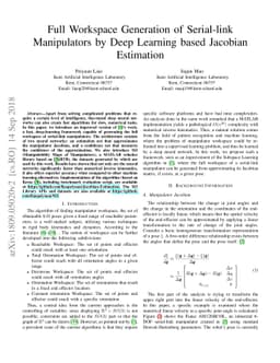 Full Workspace Generation of Serial-link Manipulators by Deep Learning
  based Jacobian Estimation