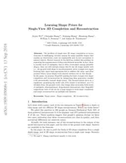 Learning Shape Priors for Single-View 3D Completion and Reconstruction