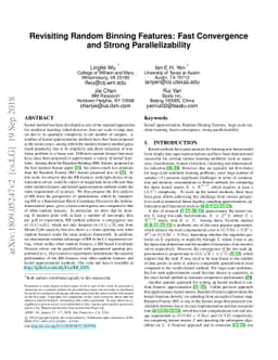 Revisiting Random Binning Features: Fast Convergence and Strong
  Parallelizability