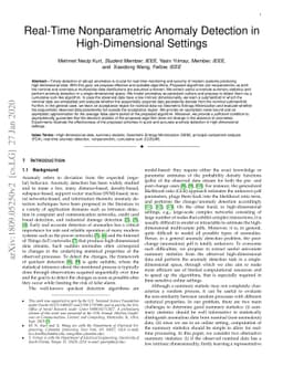 Real-Time Nonparametric Anomaly Detection in High-Dimensional Settings