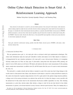 Online Cyber-Attack Detection in Smart Grid: A Reinforcement Learning
  Approach