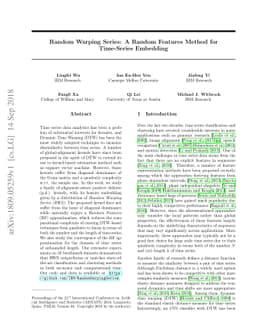 Random Warping Series: A Random Features Method for Time-Series
  Embedding