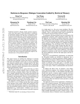 Skeleton-to-Response: Dialogue Generation Guided by Retrieval Memory