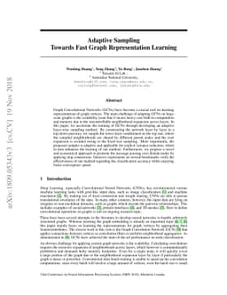 Adaptive Sampling Towards Fast Graph Representation Learning