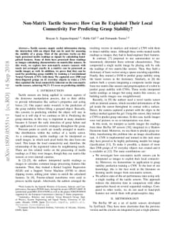 Non-Matrix Tactile Sensors: How Can Be Exploited Their Local
  Connectivity For Predicting Grasp Stability?