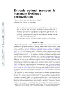 Entropic optimal transport is maximum-likelihood deconvolution