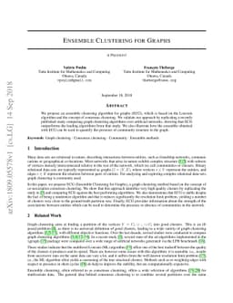 Ensemble Clustering for Graphs