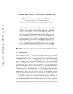 On the Integrity of Cross-Origin JavaScripts