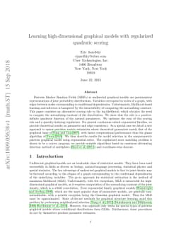 Learning high-dimensional graphical models with regularized quadratic
  scoring