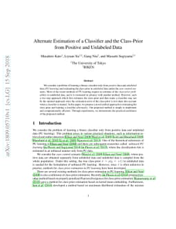 Alternate Estimation of a Classifier and the Class-Prior from Positive
  and Unlabeled Data