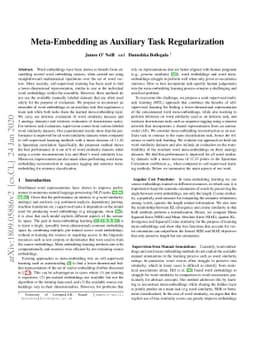 Meta-Embedding as Auxiliary Task Regularization