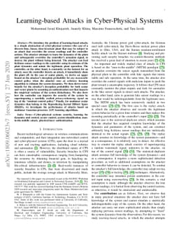 Learning-based attacks in cyber-physical systems