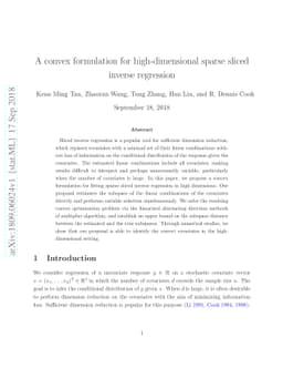 A convex formulation for high-dimensional sparse sliced inverse
  regression