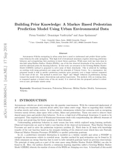 Building Prior Knowledge: A Markov Based Pedestrian Prediction Model
  Using Urban Environmental Data