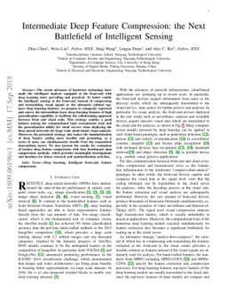 Intermediate Deep Feature Compression: the Next Battlefield of
  Intelligent Sensing