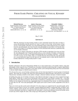 From Same Photo: Cheating on Visual Kinship Challenges