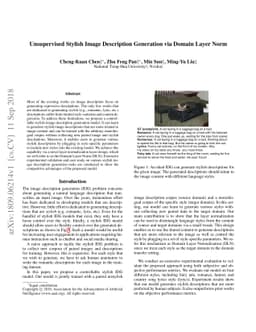 Unsupervised Stylish Image Description Generation via Domain Layer Norm