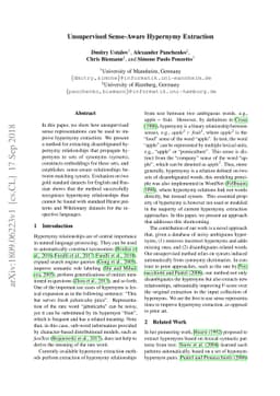 Unsupervised Sense-Aware Hypernymy Extraction