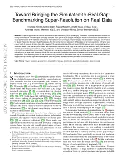 Toward Bridging the Simulated-to-Real Gap: Benchmarking Super-Resolution
  on Real Data