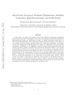 Zeroth-order Nonconvex Stochastic Optimization: Handling Constraints,
  High-Dimensionality and Saddle-Points