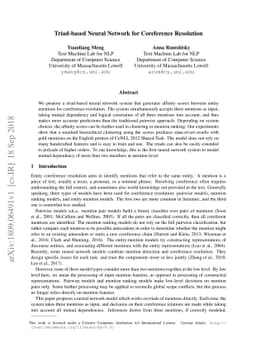 Triad-based Neural Network for Coreference Resolution