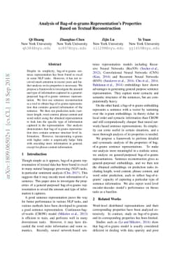 Analysis of Bag-of-n-grams Representation's Properties Based on Textual
  Reconstruction