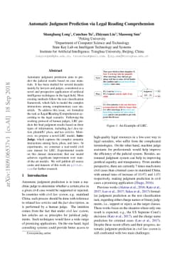 Automatic Judgment Prediction via Legal Reading Comprehension