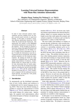 Learning Universal Sentence Representations with Mean-Max Attention
  Autoencoder