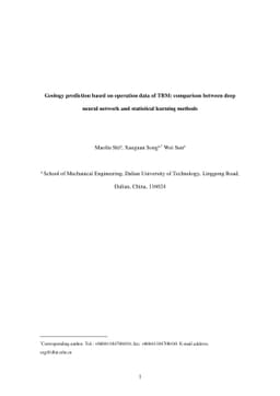 Geology prediction based on operation data of TBM: comparison between
  deep neural network and statistical learning methods
