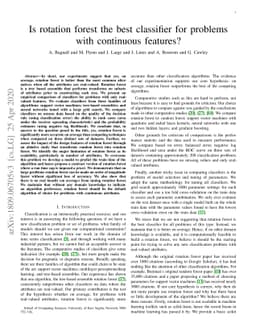 Is rotation forest the best classifier for problems with continuous
  features?