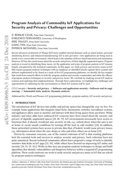 Program Analysis of Commodity IoT Applications for Security and Privacy:
  Challenges and Opportunities