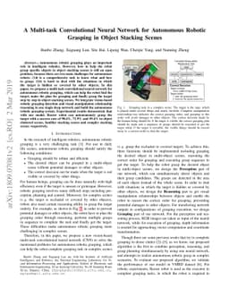 A Multi-task Convolutional Neural Network for Autonomous Robotic
  Grasping in Object Stacking Scenes