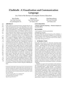 Chalktalk : A Visualization and Communication Language -- As a Tool in
  the Domain of Computer Science Education