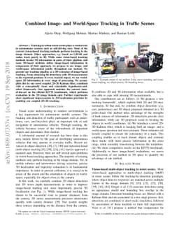 Combined Image- and World-Space Tracking in Traffic Scenes