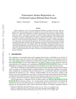 Nonisometric Surface Registration via Conformal Laplace-Beltrami Basis
  Pursuit