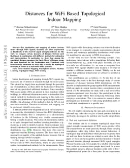 Distances for WiFi Based Topological Indoor Mapping