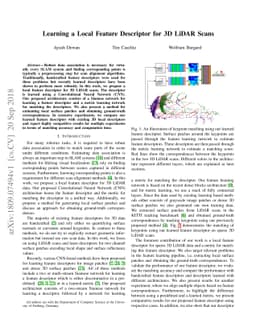 Learning a Local Feature Descriptor for 3D LiDAR Scans
