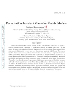 Permutation Invariant Gaussian Matrix Models