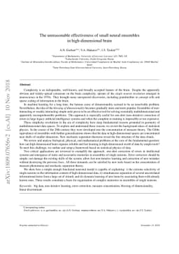 The unreasonable effectiveness of small neural ensembles in
  high-dimensional brain