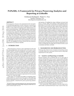 PriPeARL: A Framework for Privacy-Preserving Analytics and Reporting at
  LinkedIn