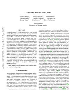LSTM-based Whisper Detection