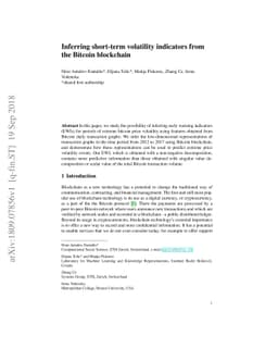 Inferring short-term volatility indicators from Bitcoin blockchain