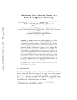 Multimodal Dual Attention Memory for Video Story Question Answering