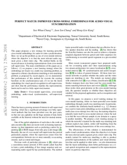 Perfect match: Improved cross-modal embeddings for audio-visual
  synchronisation